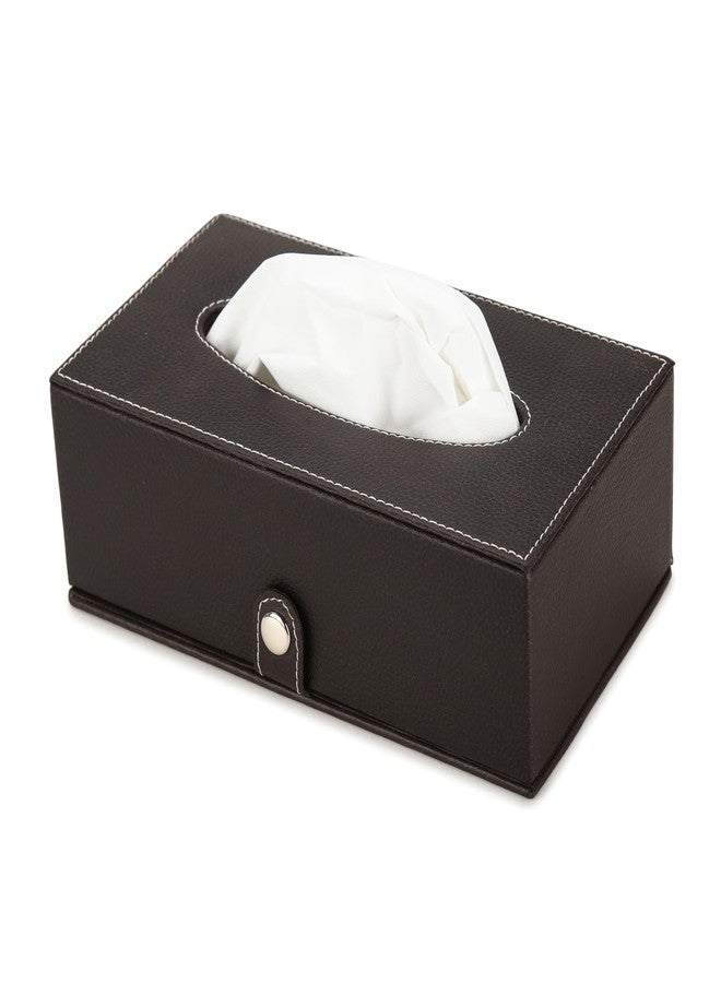 AZYEEA - Handcrafted Fine Leather Tissue Paper Holder Napkin Holder for Car Gifting, Office Desks, Cars & Home Decor | Durable & Water Resistant (Black) - Image 2